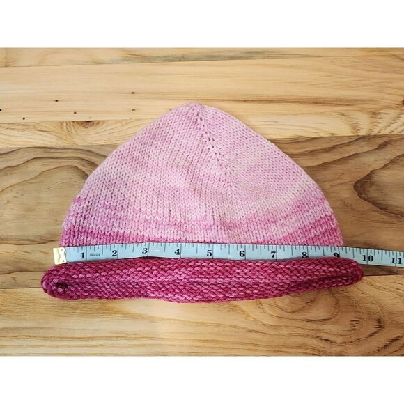 HANDMADE Roll Knit Pink Gradient Beanie Toboggan Hat Cap Unisex Women's Kid's - Picture 7 of 10